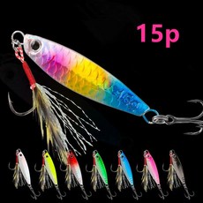 루어낚시미끼세트 메탈지그 10g X5개 20g X5개 30g X5개 총15개입, 1세트, 350g, 홑합색상