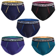 LUCKY CROWN 3D 性能係列棉質彈力男童青少年運動三角三角內褲 5 件套