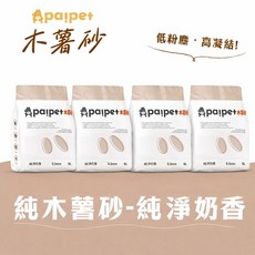Paipet 木薯砂, 4包, 6L, 純淨奶香