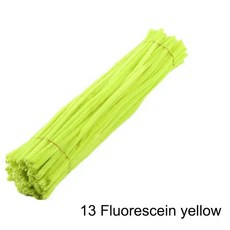 체닐 줄기 50개 공예 클리너 파이프 22색 대량, Fluorescent Yellow, 50Pcs