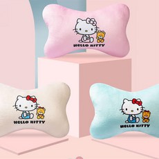 헬로키티 차량용 사각 목베개, 블랙