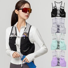 남여 공용 러닝 베스트 조끼 배낭 RV04 아웃도어 등산 가방, 블랙, 1개