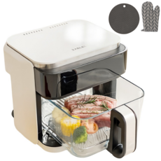 자일렉 대용량 글라스 에어프라이어 5.5L, 화이트, ZL-264DA