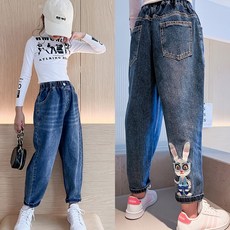 삐삐네옷가게 여아 주니어 쁘띠래빗 배기 바지 단품