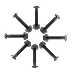 shangren 롱 보드 나사 데크 베어링 블랙 트럭 바퀴 세트 완료 25mm 인치 육각 하드 마운팅 액세서리, 검정, 금속, 1개