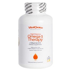 VitalChoice Omega-3+維生素D3軟膠囊, 180顆, 1罐