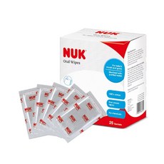 NUK 口腔清潔棉25入 內含純水 嬰幼兒口腔清潔 獨立包裝, 1個, 口腔清潔棉 25入