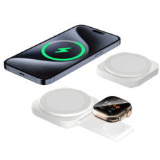 SSOK3 플립앤폴드 맥세이프 무선 충전기, 애플워치용, 1개, 화이트