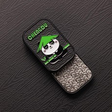 裁爵 功夫熊貓 推牌 EDC 減壓 玩具 磁吸 指尖陀螺, 黑色, 1個