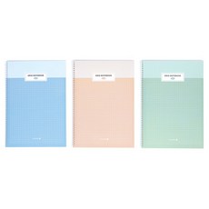 5mm 방안 모눈 그리드 노트 모닝 스프링 노트 1권 수학 과학 연습장 공책 중학교 고등학교 대학교, 블루