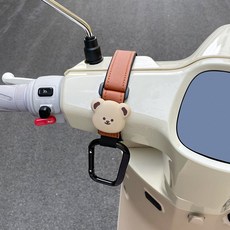 알나인 오토바이 케릭터 봉지걸이 헬멧걸이, 1개, 브라운 곰돌이(롱)