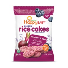Happy Baby 라이스 케이크 어린이 쌀과자 40g, 블루베리 + 비트(Blueberry + Beet), 1개