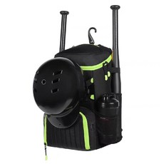 야구 배트 백팩 헬멧 글러브 소프트볼 가방, 새로운 검은색 녹색 지퍼