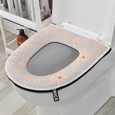 廠家棉麻透氣坐便套 拉鍊可水洗四季通用親膚馬桶墊, 灰色浮雕, 1個