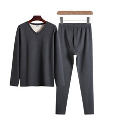 發熱衣褲男女款大尺碼德絨保暖衛生衣褲 刷毛長袖上衣內搭休閒緊身打底衫 防風防寒彈力長褲子 秋冬情侶無痕素面睡衣內著