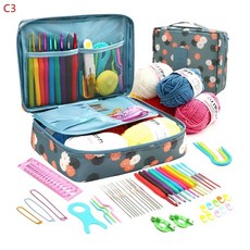 개대세트 크로 뜨개질 후크 키트 보관 가방 직조 바늘 미술 공예 바느질 도구, 3. C3, 1개