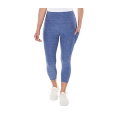 Kirkland Signature 여성용 카프리 레깅스 - 요가 레깅스 - 주머니가 있는 체육관 운동 운동 요가 바지 블루.