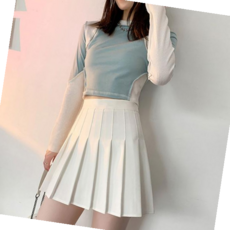 롱스커트 치마 플리츠 밴딩 골프웨어 속바지 스커트 여자 스판