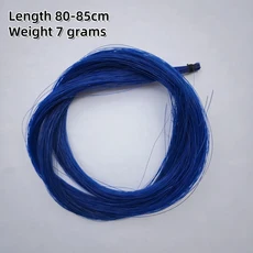 한 묶음 좋은 말털 7g 몽골리안 포니테일 검정 흰색 갈색 노랑 녹색 빨강 파랑 바이올린 활 말꼬리털, 06 Blue (80-85cm)