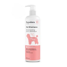 Purodora 捲毛專用寵物洗毛精 500ml 滋養強韌毛髮 溫和配方消除異味 加拿大進口, 1個, 捲毛專用寵物洗毛精500ml