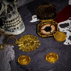 파티팡 할로윈 소품 캐리비안해적 [목걸이+나침반] 세트, 5개