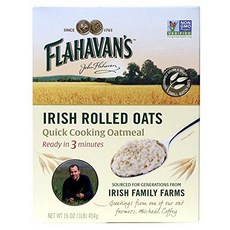 플라하반스 아이리시 오트밀 - 453.6g Flahavan’s Irish Rolled Oats 16 Ounce. Quick Cooking Oatmeal Ready in 3 Mi, 1개