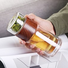 카페로메오 휴대용 내열유리 거름망 이중 유리티 텀블러, 혼합색상, 200ml, 1개