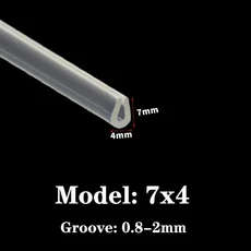 그루브 0.5mm-35mm 고무 가장자리 씰링 스트립 투명 U 형 보호기 쉴드 유리 금속 PVC 플라스틱 방지 손, 11 Rounded 7x4, 01 1 Meter, 1개