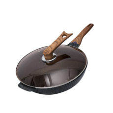 真金鋼 麥飯石不沾炒鍋, 1個, 真金鋼麥飯石不沾鍋-32cm, 30cm