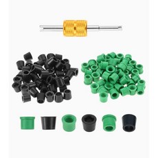 HVAC 0.6cm(0.25인치) 퀵 커플러 충전 개스킷 100개 | O-링 고무 씰 개스킷 밸브 코어 리무버 도구 포함 에어컨 냉장 호스 어댑터, HVAC 0.6cm(0.25인치) 퀵 커플러 충전 개스