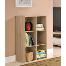 【尚優家居】DIY菲爾六格櫃/展示櫃/書櫃/收納櫃/隔間櫃(五色), 淺橡