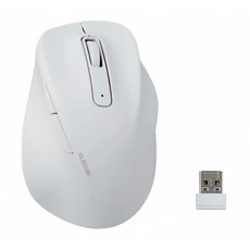 ELECOM EX-G 人體工學 無線靜音滑鼠 M尺寸, 黑色、藍色、白色, M-XGM30DBSK