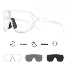 남녀공용 라이딩 아웃도어 스포츠 고글 변색 선글라스, 1개, 화이트