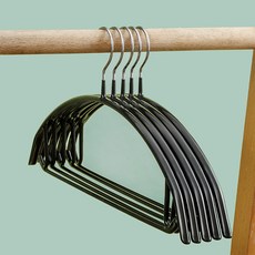 加粗半圓浸塑衣架 防滑衣撐 家用服飾店衣服架 耐用高品質衣架 服裝收納掛衣架+黑色+41cm, 黑色