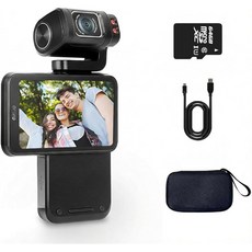 ORDRO M3 휴대용 카메라 5K 비디오 회전 IR 48MP 카드 /60FPS 포함 3.5인치 녹화 캠코더 가능한 나이트 블로그용 4K 64G 유튜브 360분 스크린 시간, 64g 카드 포함