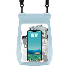 大容量可觸控手機防水袋 適用於6.8吋或更小手機 戶外游泳漂流防水收納包, JL6608 - 藍色, 1個