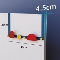 수납 선반 욕실 화장실 아이디어 북유럽 옷걸이 뒷걸이 도어후크 침실 수납장, (싱글타입)레드x옐로우타입([4.5cm]내문두께포함