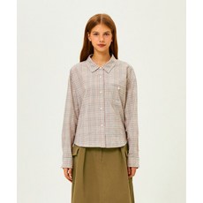 매장정품 코닥 KODAK 체크 세미크롭 윈드 셔츠 우먼 IVORY K5322RWT11IVR 177788