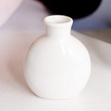도자기 원형 화병 심플 6x7cm 꽃병 인테리어 장식
