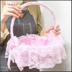 幸福朵朵 粉紅蕾絲大提籃, 1個, ★只買粉紅蕾絲大提籃X1個（點規格看圖）