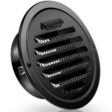 Zonon 8피스 스테인리스 스틸 처마밑 통풍구 15.2cm(6인치) 원형 드라이어 벤트 커버 메시 스크린 포함 가정 실외 욕실 벽 천장 외부 배기 블랙, 1, 4 Inch