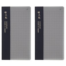 잇쇼니 넘버 노트 미니 그리드, 블랙, 2개