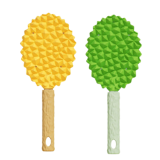 리엔떼 고양이 강아지 실리콘 양면 브러시 2P 1세트, 옐로우+그린