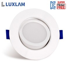 룩스램 LED 다운라이트 3인치 직회전 초슬림 7W 확산형 플리커프리, 주광색(하얀빛), 1개
