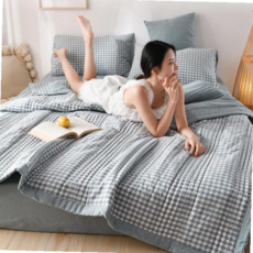 경량 침구 체크 안전 이불 부드러운 사계절 침대 59000EA 1EA, 200x230cm 잔체크인디