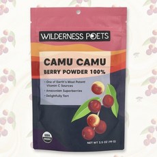 Wilderness Poets(와일더니스포엣츠) 유기농 카무카무 베리 파우더 슈퍼푸드 유기농 저온 건조 무첨가 비건, 99g, 1개