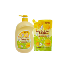 PiyO Piyo 奶瓶蔬果洗潔劑, 1套, 1000ml, 800ml