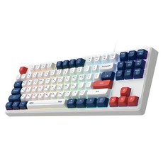 ABKO 低噪音無數字鍵盤87鍵薄膜式鍵盤, MK87(藍色), 無數字鍵盤, 藍色, 製造商軸