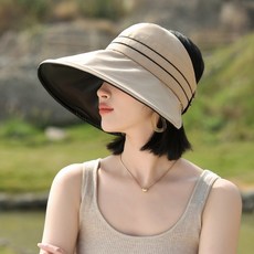 夏季女防紫外線太陽帽大檐遮陽帽戶外出遊沙灘帽網紅可摺疊涼帽