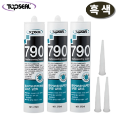탑씰 790 렉산 외장용 흑색 실리콘 실란트 270ml 노즐포함, 3개